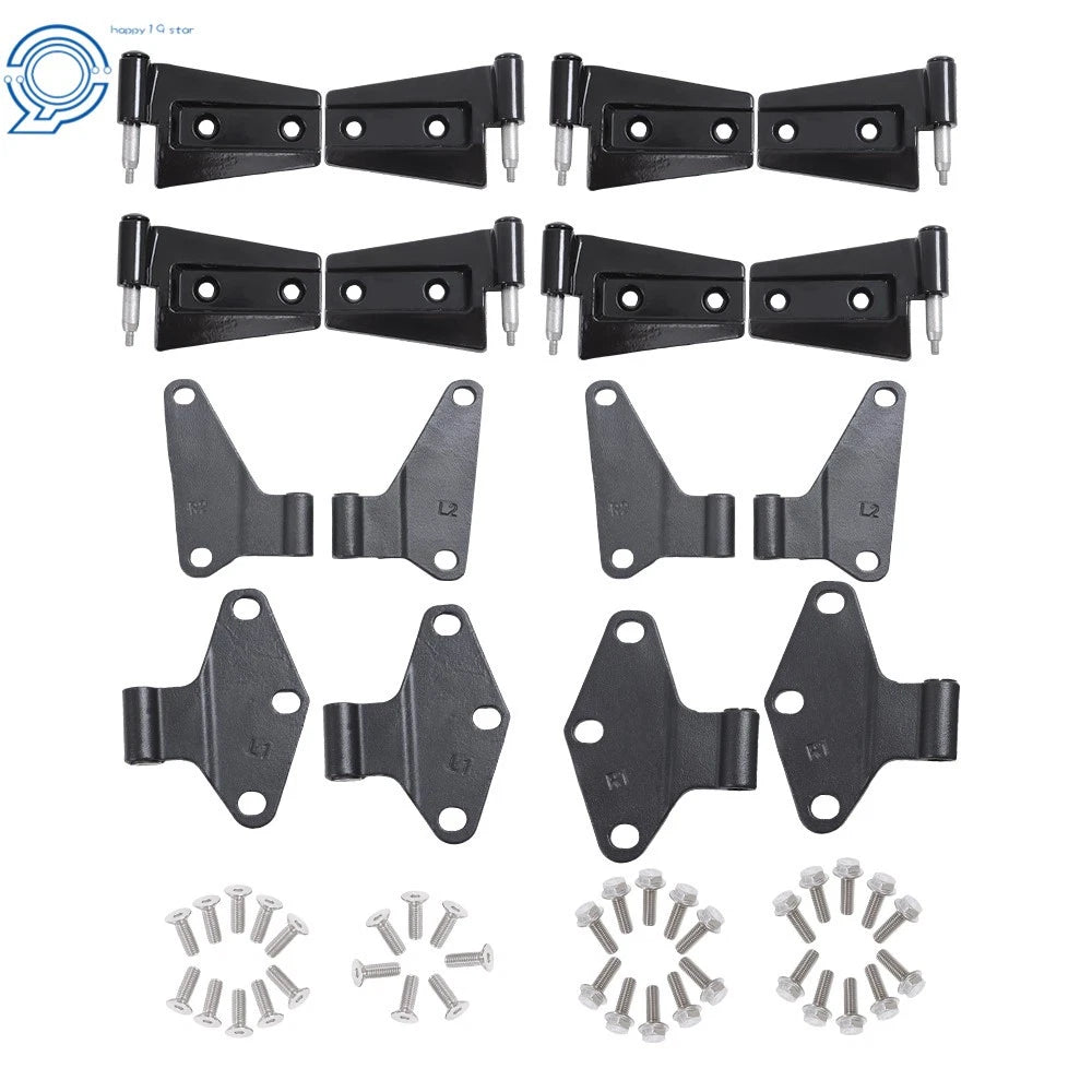 Set of 2 Body Door Hinges for Jeep Wrangler JK (2007–2018) Black Powder Coat