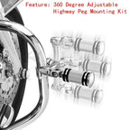 32mm Engine Guard Highway Foot Pegs for Adjustable Male Mount Kit (360°)