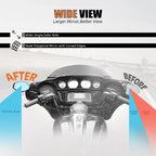 Aluminum Rear View Mirrors for Harley Road King FLHR (1995–2013, 2017–2022)
