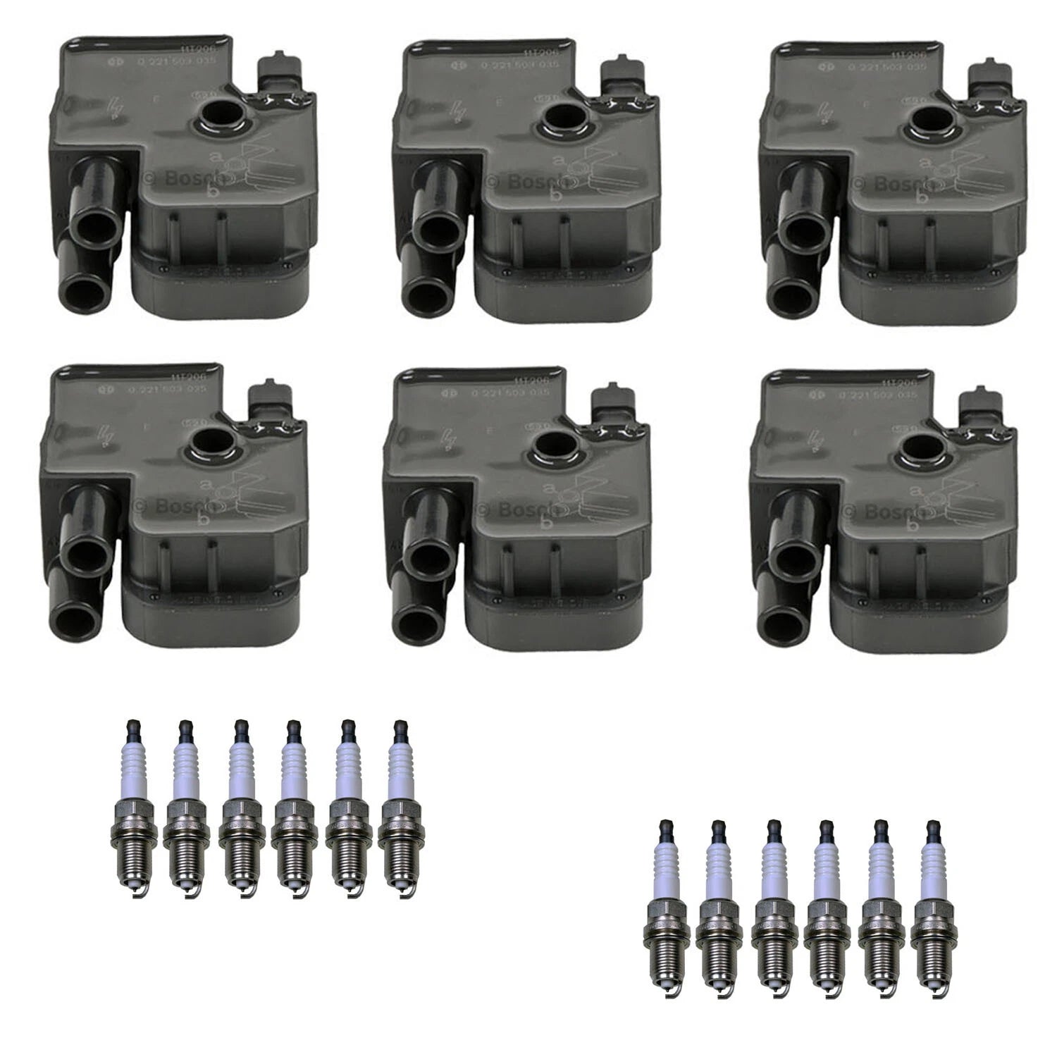 Set of 6 Ignition Coils & 12 Spark Plugs for Chrysler Crossfire (2004–2008)