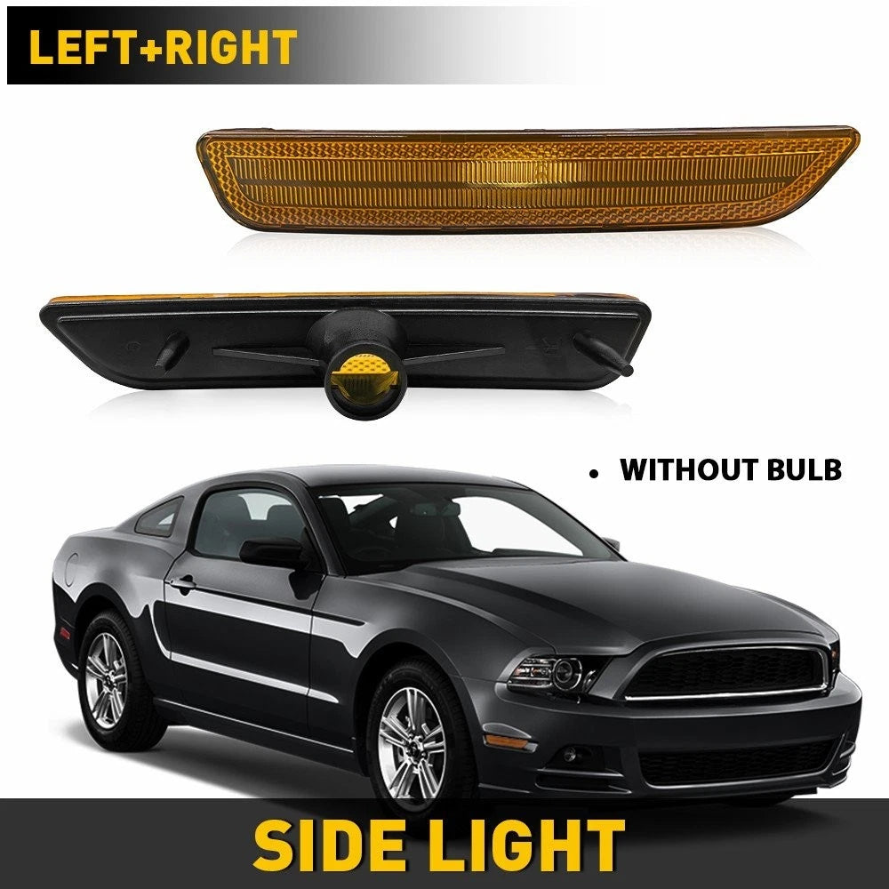 Amber Reflectors for Ford Mustang (2010–2014) Bumper Front Side Marker Lights