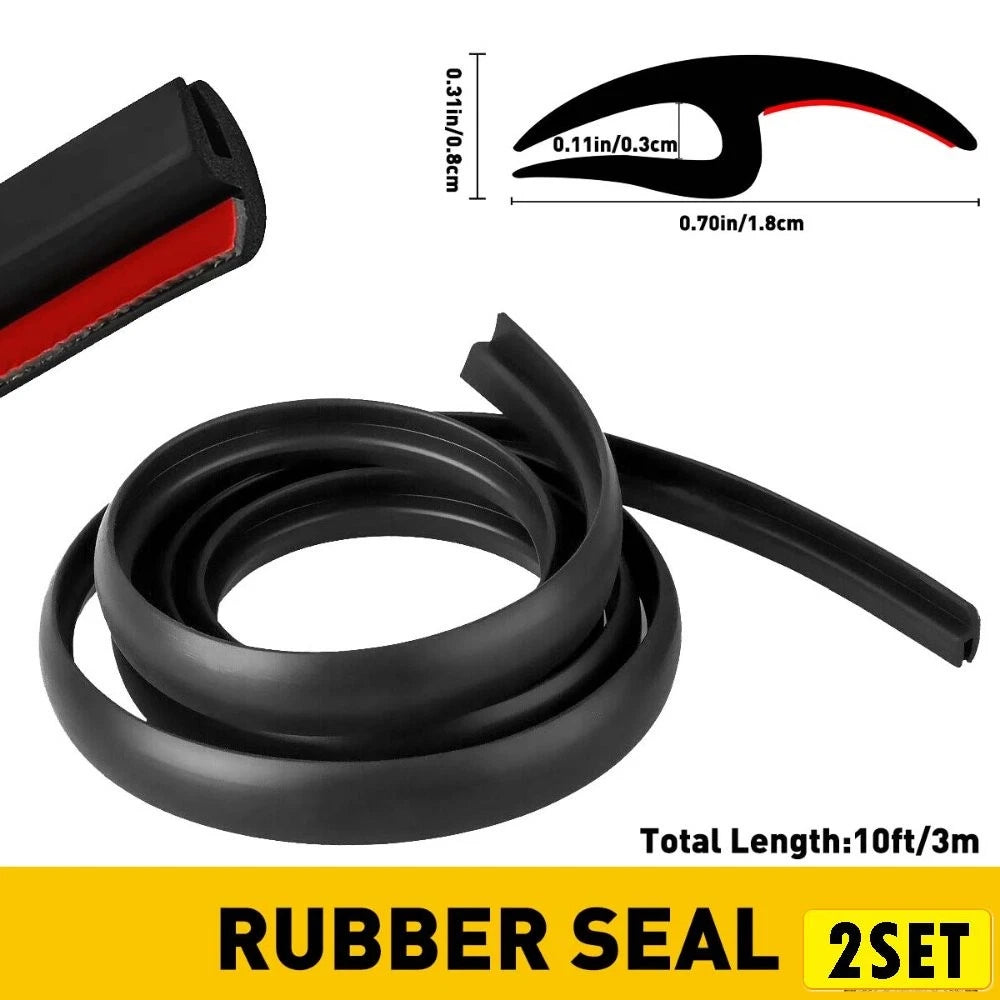 Set of 2 Weather Windshield Rubber Seal Trim for Honda