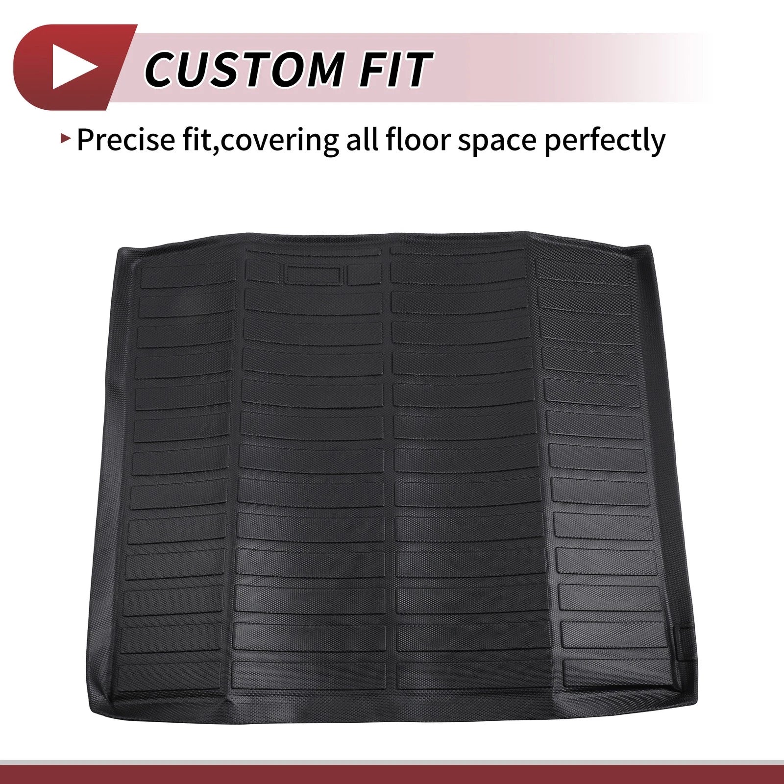 Cargo Liner Rear Trunk Mat for Audi Q3 (2019–2025) TPE Long Grid Pattern Black