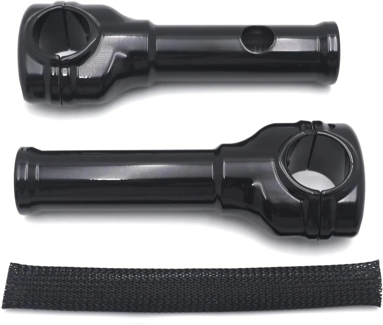 Black 6" Risers 1.25" Handlebar Top Clamps for Harley Softail (2018–2023)