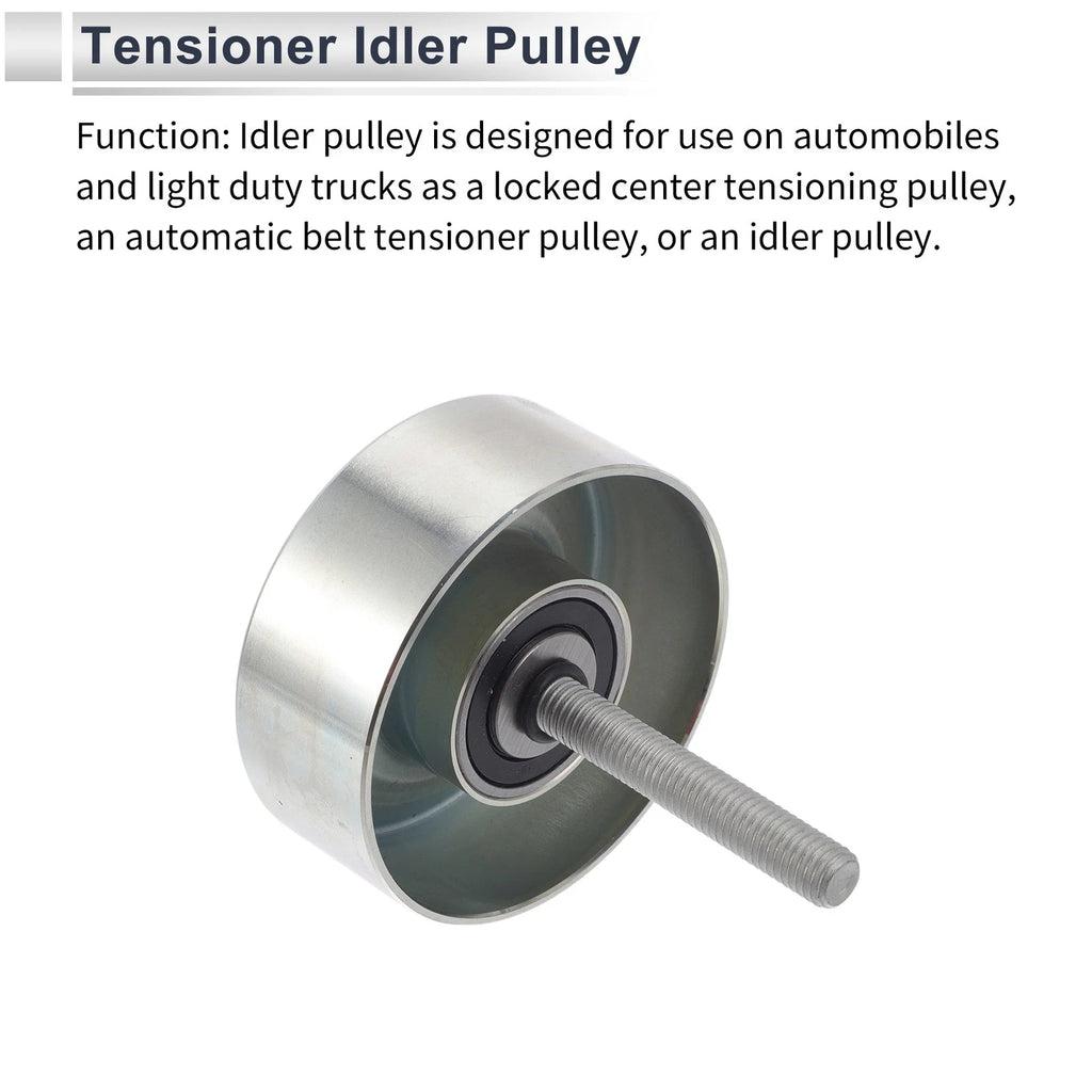 Drive Belt Idler Pulley for Audi Q7 (2011–2019) No. 06E903341H Silver Tone
