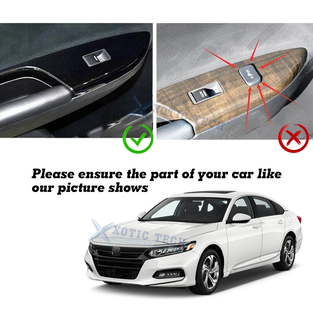 Carbon Fiber Texture Door Window Switch Panel Cover Trims for Honda Accord (2013-2017)