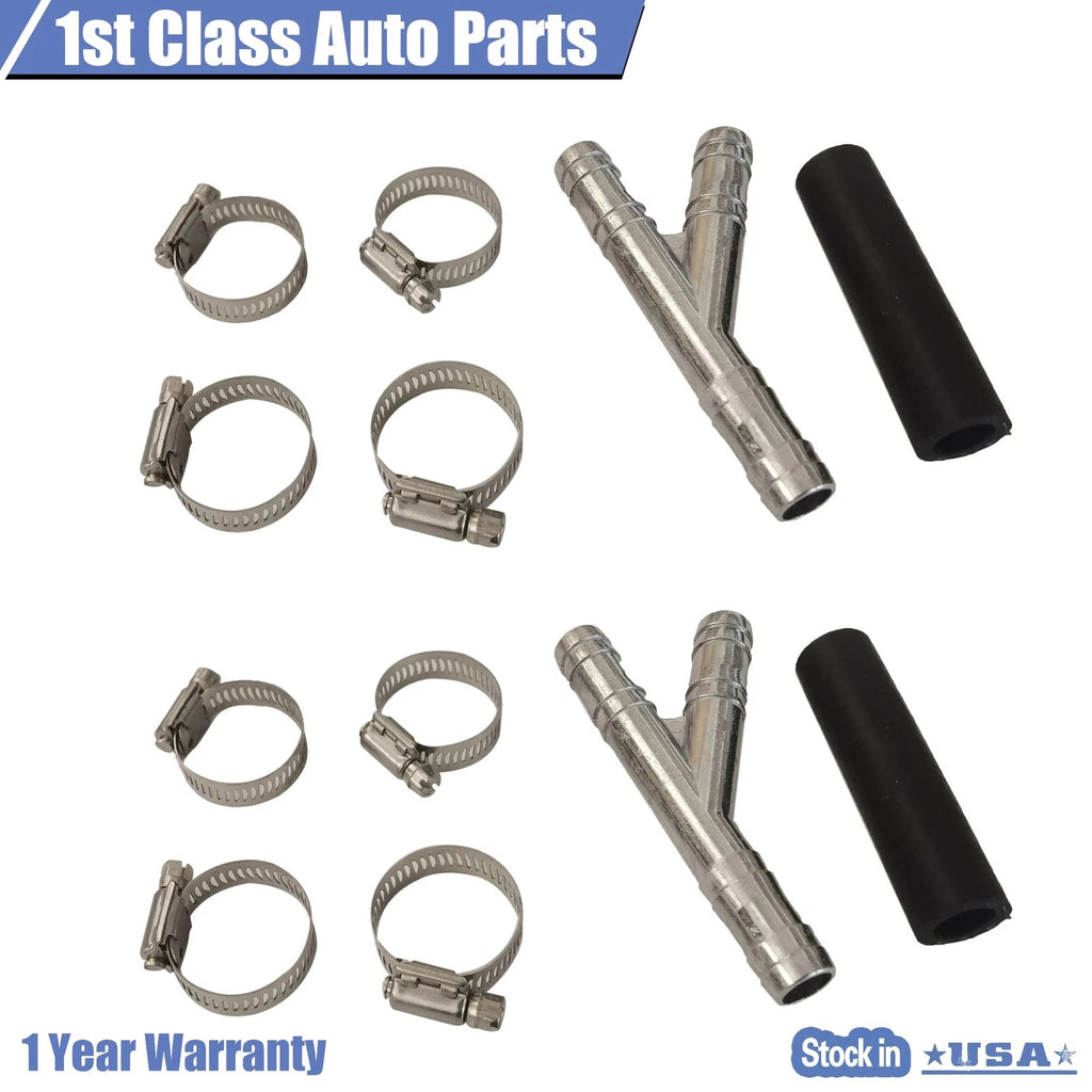 2Pcs Heater Hose Connector with Clamps for Dodge Chrysler Mini Van (2008–2009)
