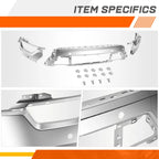 Front Bumper Face Bar for Ford F-150 (2021–2023) w/Park Sensor & Fog Light Holes Chrome