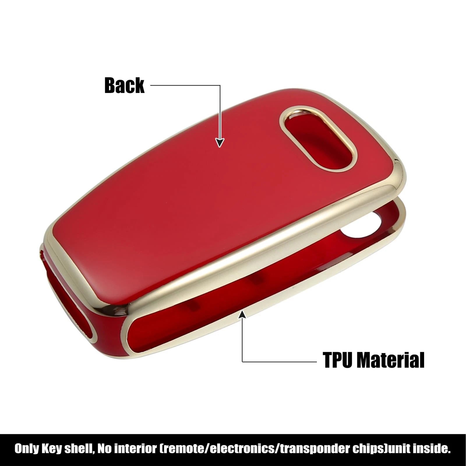 Car Key Fob Cover 3 Button TPU Red for Audi Q3 (2015–2020)