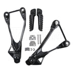 Black Rear Passenger Footpegs Footrest Bracket for Kawasaki Ninja ZX6R (2005–2008)