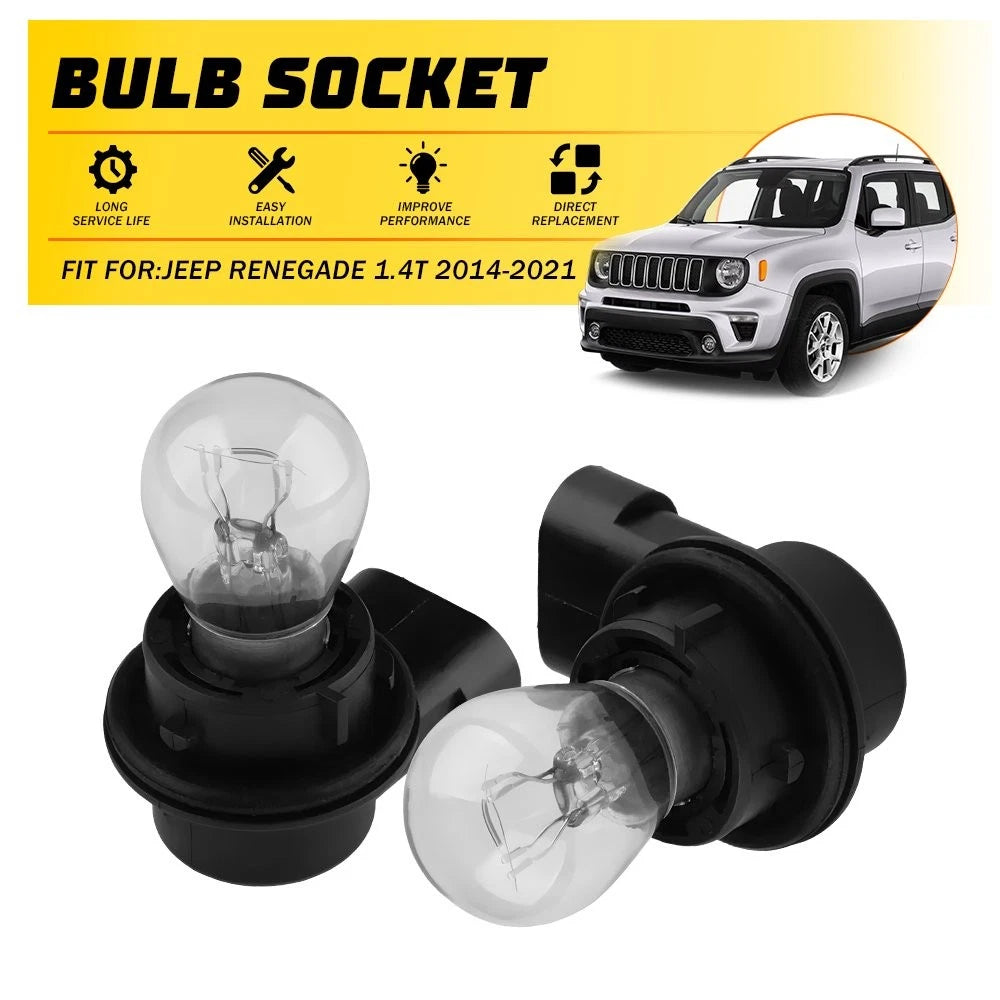 2X DRL Halogen Light Bulb + Socket Set for Jeep Renegade (2014–2021)