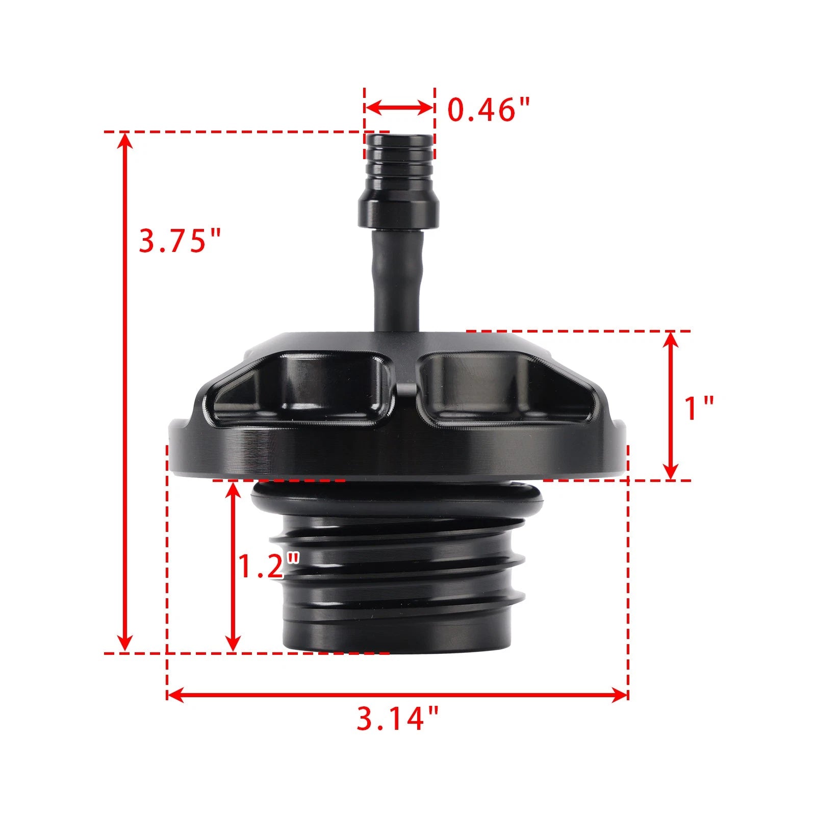Aluminum Gas Fuel Tank Cap w/Vent Hose for Harley Touring Electra Road Glide (1996–Present)
