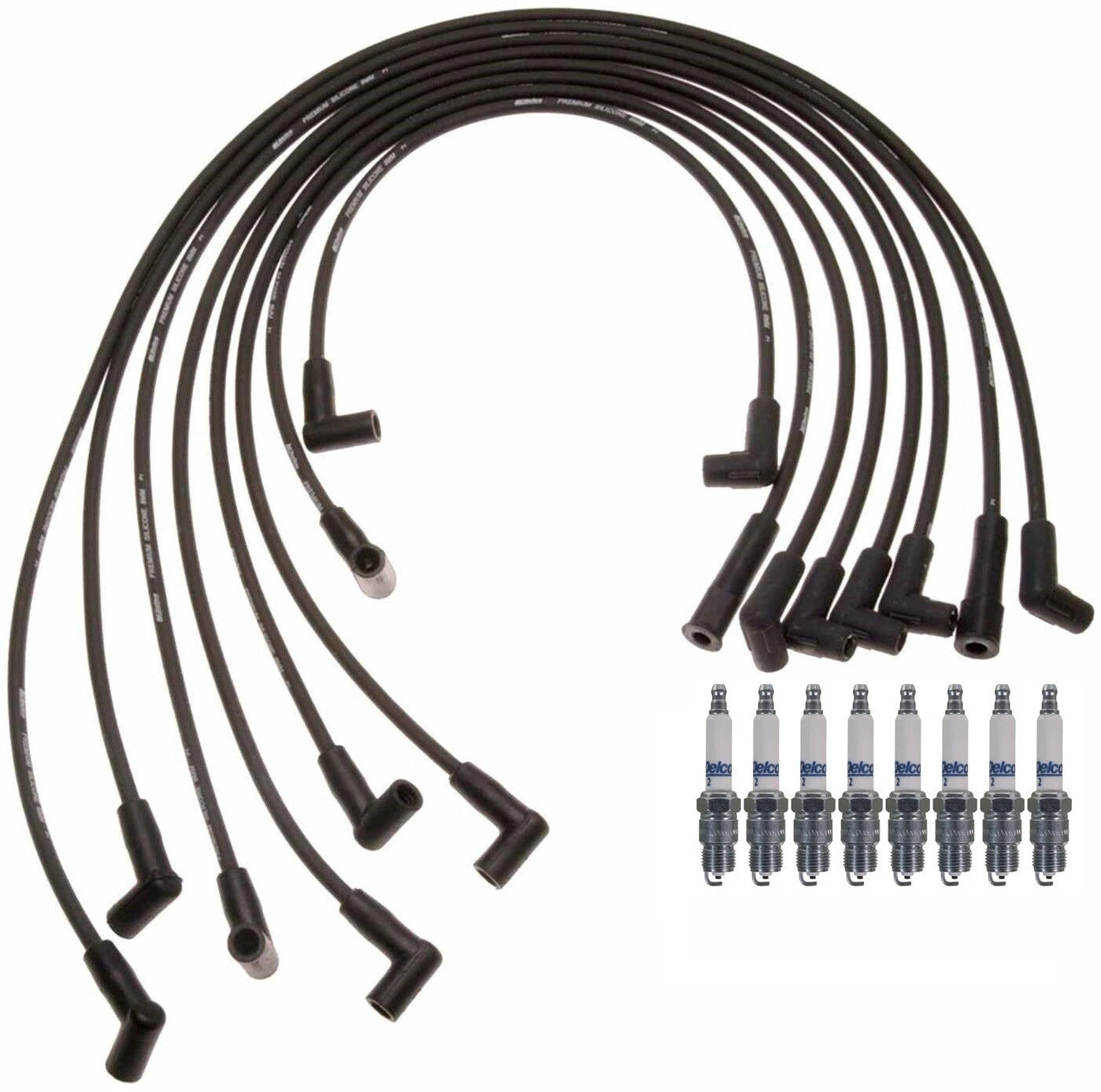 Ignition Wire Set & 8 ACDelco Rapidfire Spark Plugs for C10 C20 K20 (1973–1987)