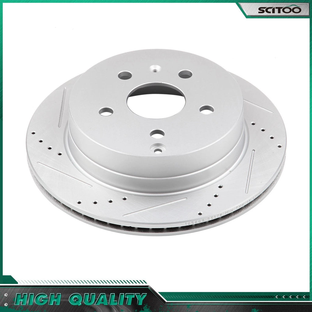 Set of 2 Rear Drill Rotors for Chevrolet Equinox (2010–2017)