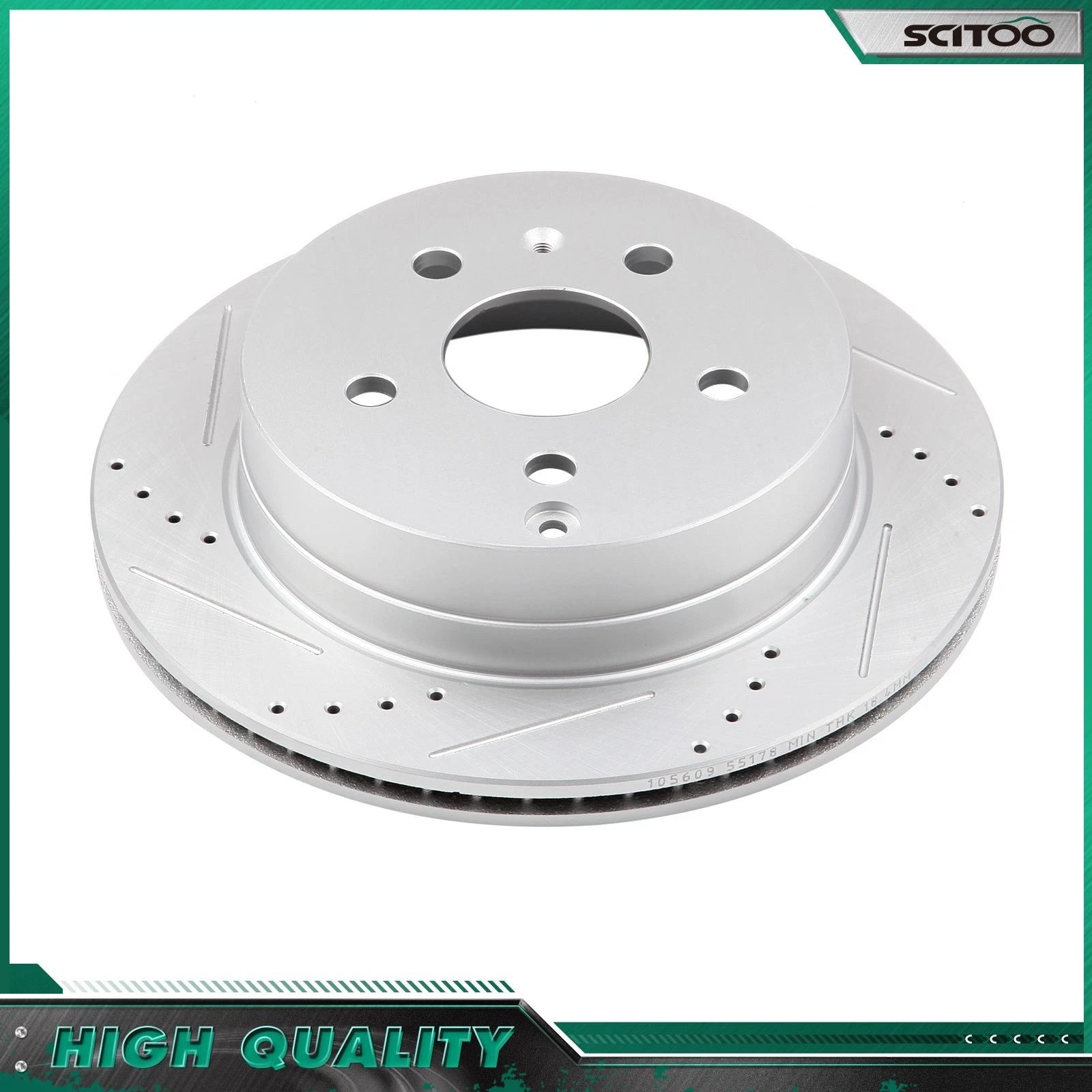 Set of 2 Rear Drill Rotors for Chevrolet Equinox (2010–2017)