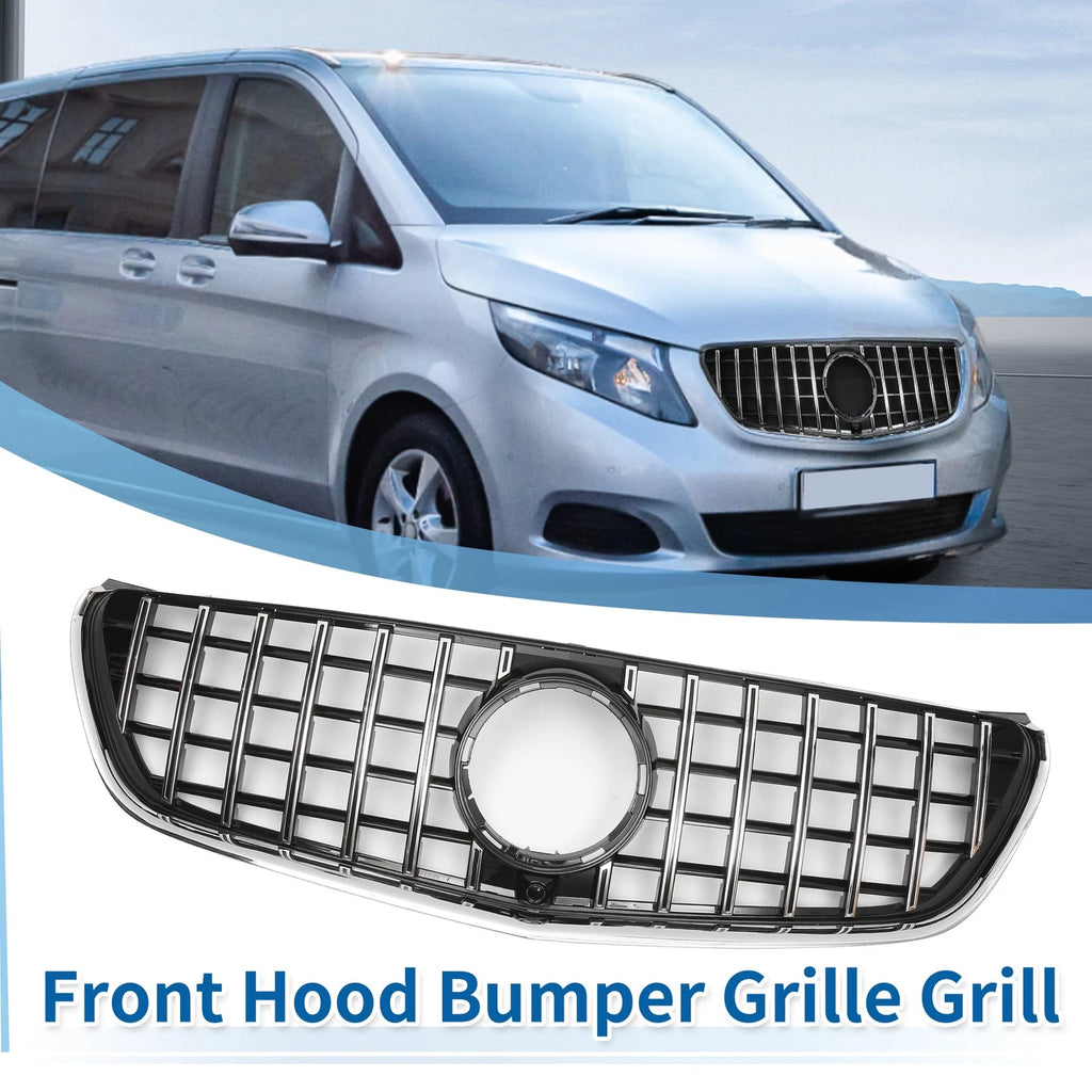 Front Upper Bumper Grille for Mercedes-Benz V-Class (2015–2023) Chrome