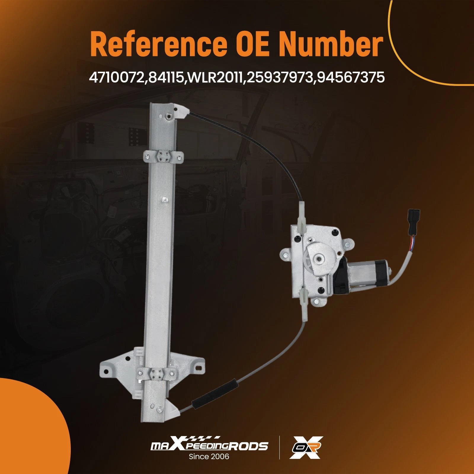 Rear Right Window Regulator with Motor for Chevrolet Aveo (2007-2019)