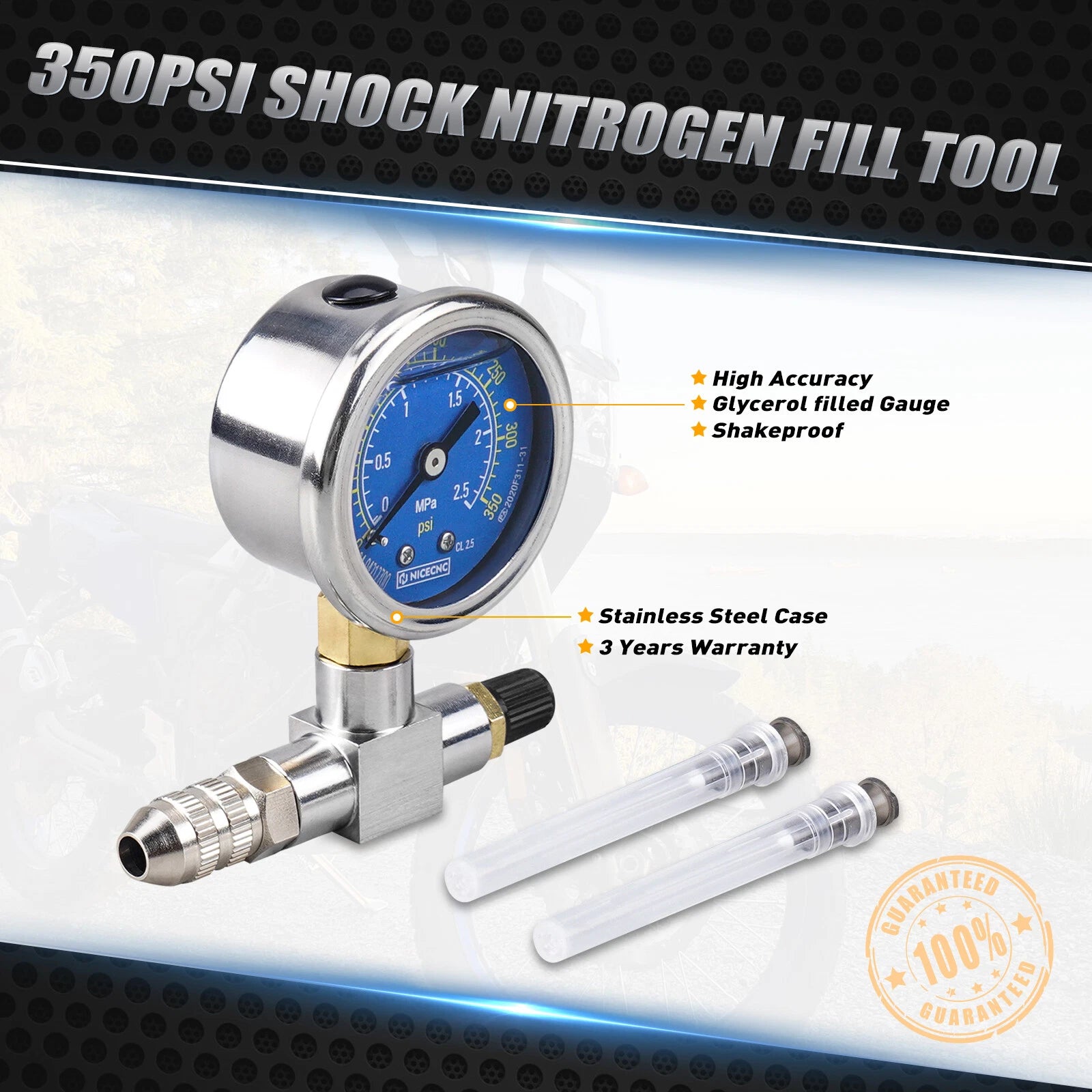 Nitrogen Needle Fill Tool for FOX (350 PSI) Part # 802-02-001-A