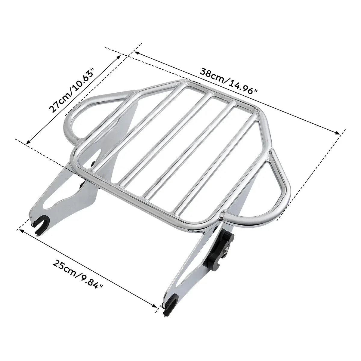 Chrome Luggage Rack Docking Kit for Harley Touring Road King (2009-2013)