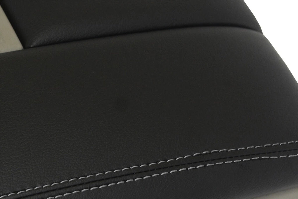 Leather Console Lid Armrest Cover for Audi Q7 (2007–2015) Gray Stitch