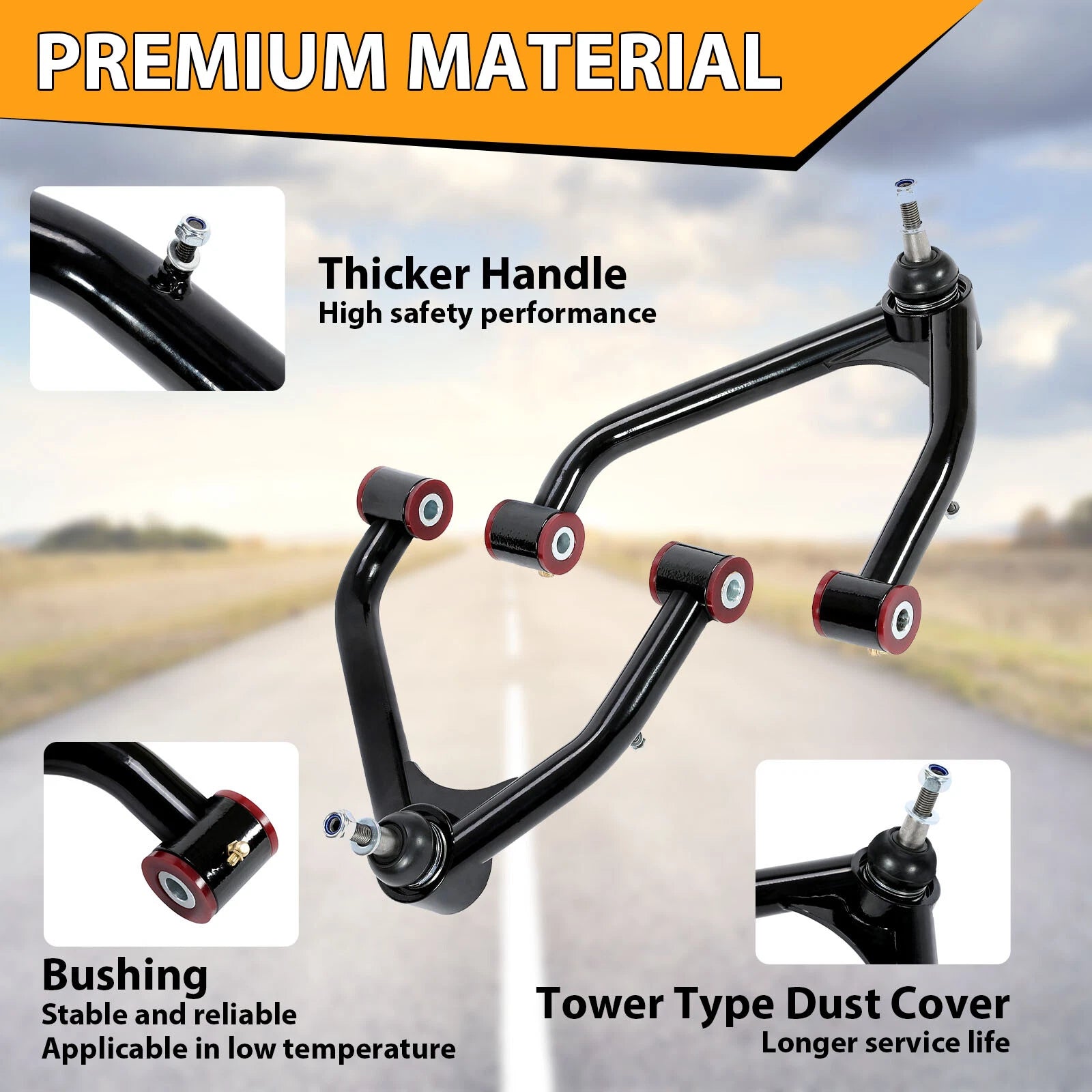 Set of 2 Front Upper Control Arms for Chevy Silverado GMC Sierra (2014–2018)