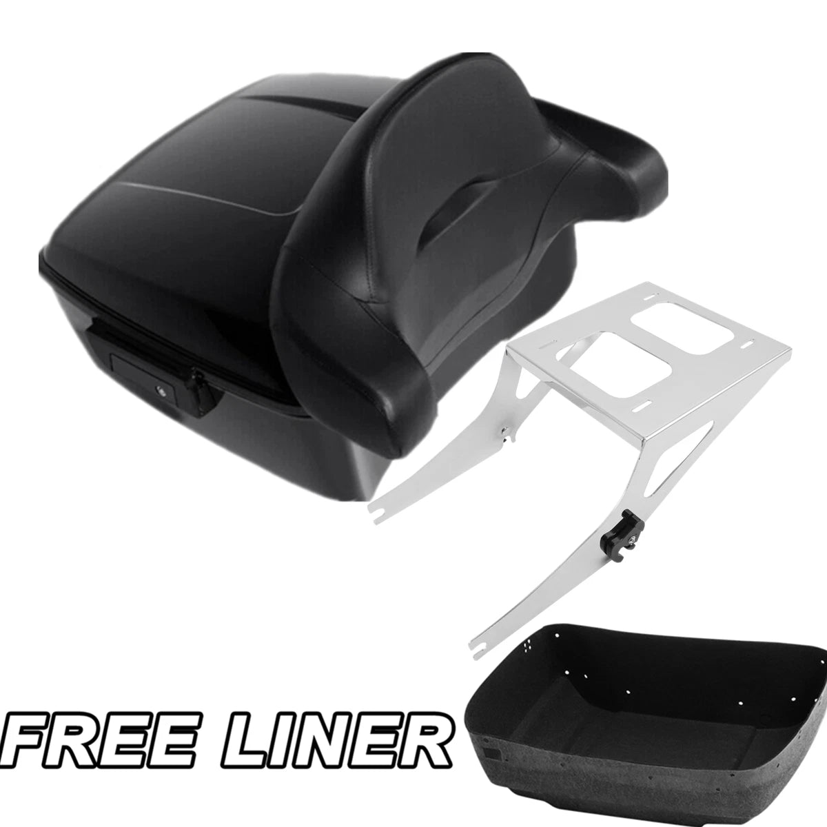 Trunk Backrest Pad Mount Rack for Harley Fat Boy FLST (2008–2016)