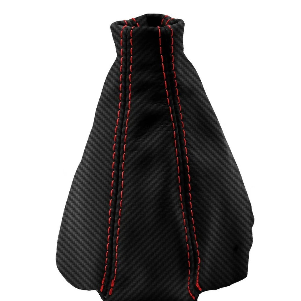 E Brake Boot Cover for Nissan 300ZX (1990–1996) Red Stitch PVC Carbon