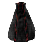 E Brake Boot Cover for Nissan 300ZX (1990–1996) Red Stitch PVC Carbon