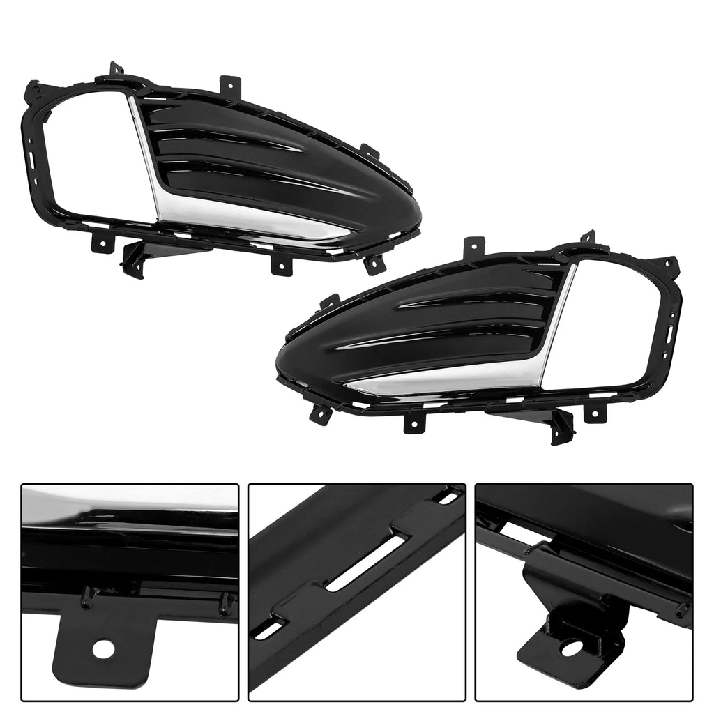 Set of 2 Fog Light Lamp Covers for Ford Edge (2019â2022) with Chrome