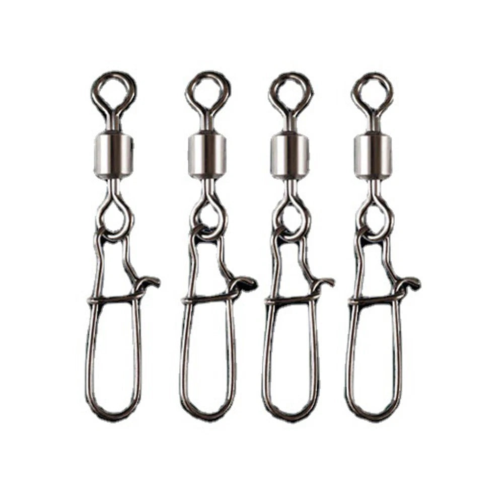 50pc Fishing Tackle Snap Swivels for Fishing Hooks and Lures