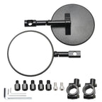 Pair of Black Round Handlebar Mirrors for Superbike Supermoto (M8 M10)