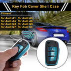 Blue TPU Car Key Case for Audi A1 A3 A4 (3 Buttons)