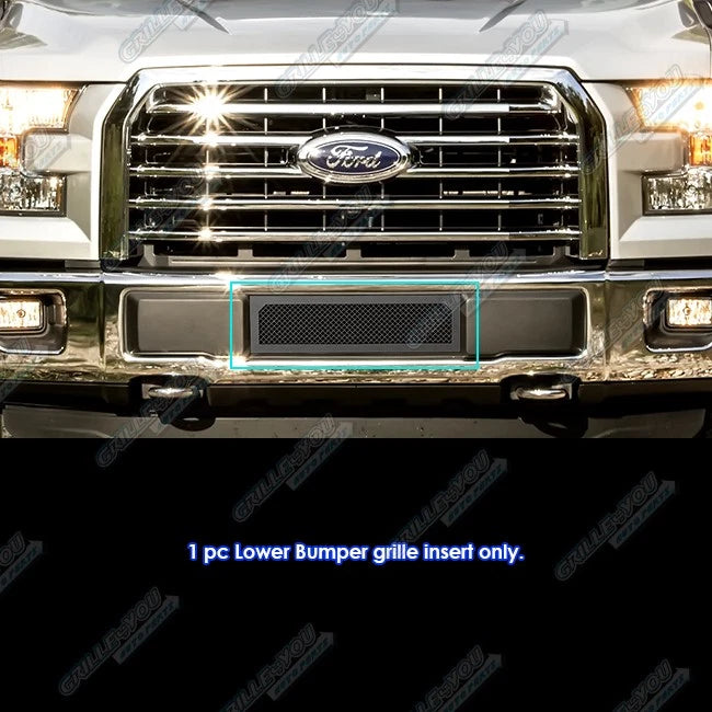 Stainless Steel Black Mesh Grille Insert for Ford F-150 (2015–2017)