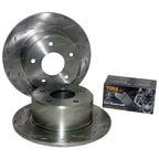 2 x Rear Disc Pads + Rotors Slotted+Drilled for Commodore VR–VS IRS(1993–1997)