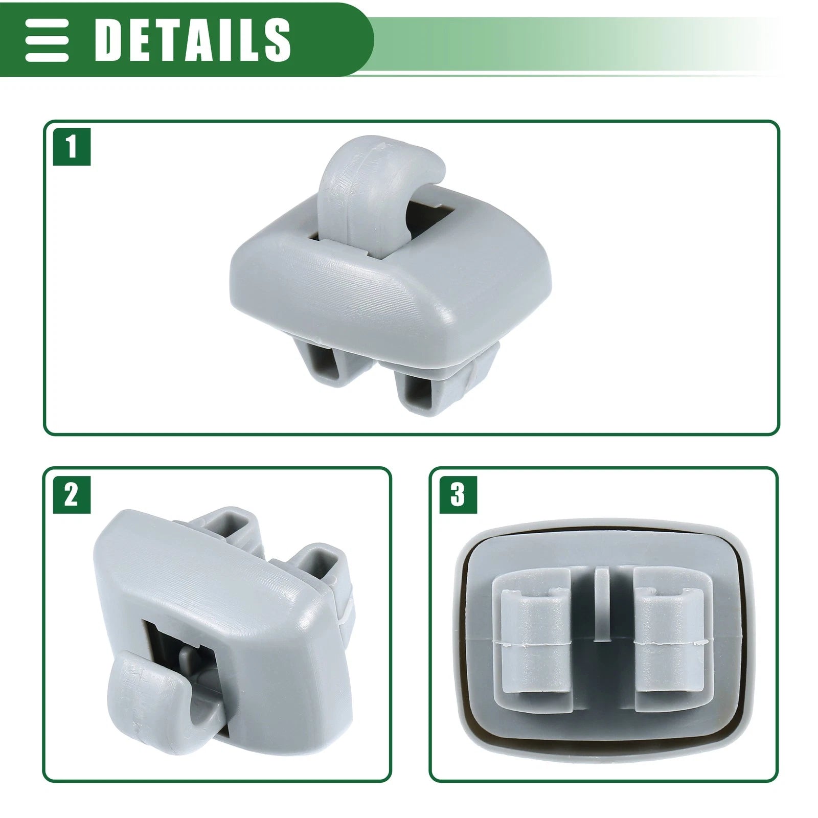 2X Sun Visor Holder Clip for Audi A6 Quattro (1998–2005) No. 4B0857562 Gray