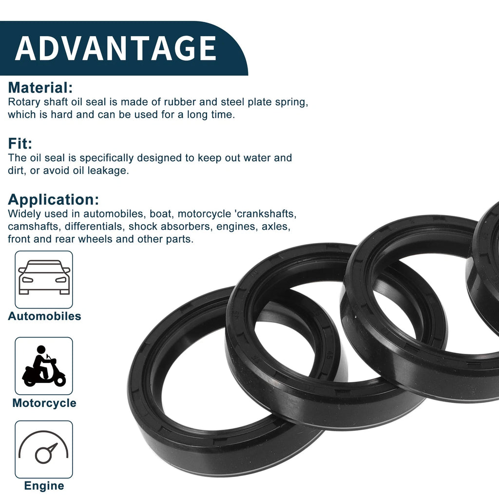 Set of 5 Oil Seal Rotary Shaft Seal NBR Rubber 35x45x10mm