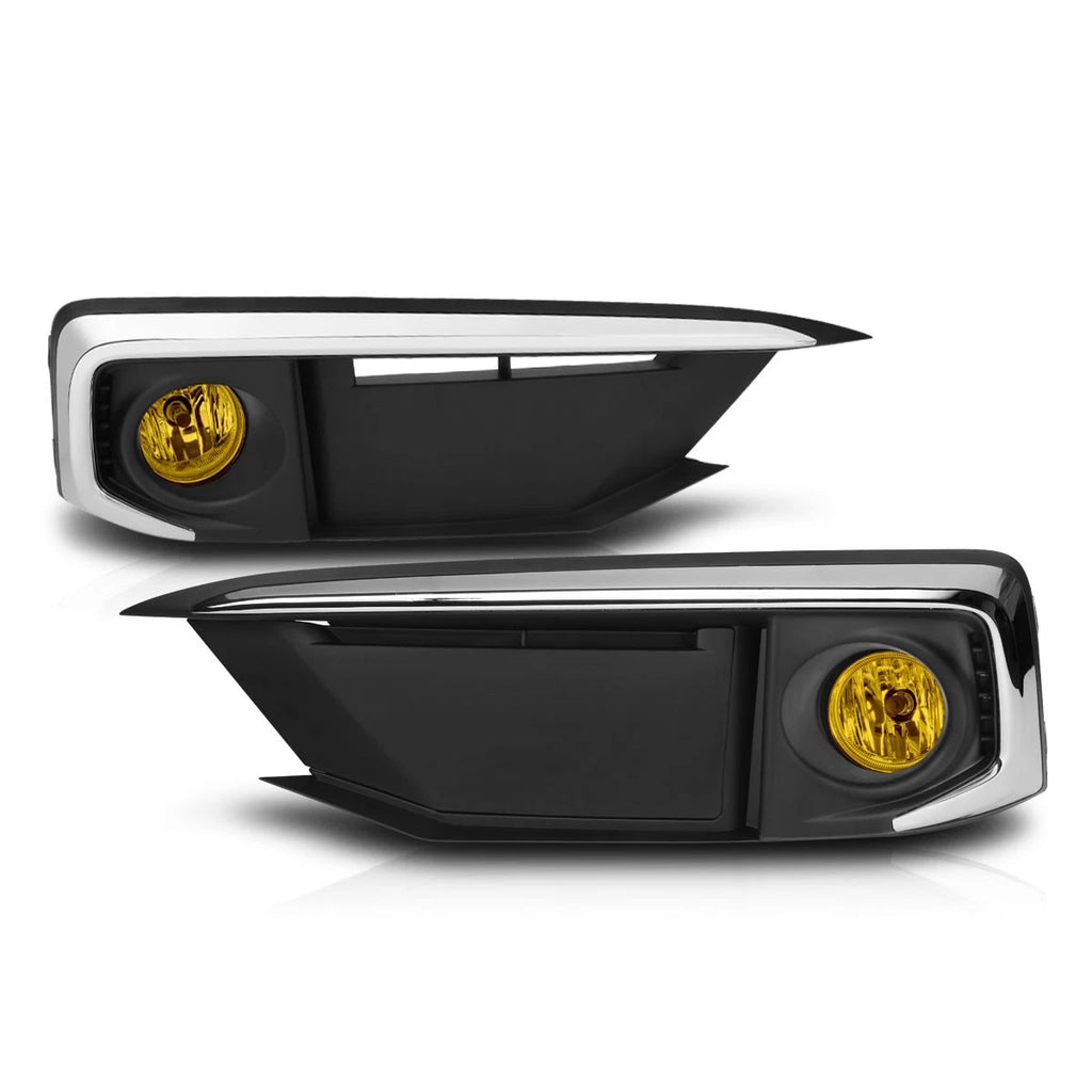 Fog Lights for Honda Civic 2019–2020 (2/4-Dr, Amber Lens, Switch, Bezel)
