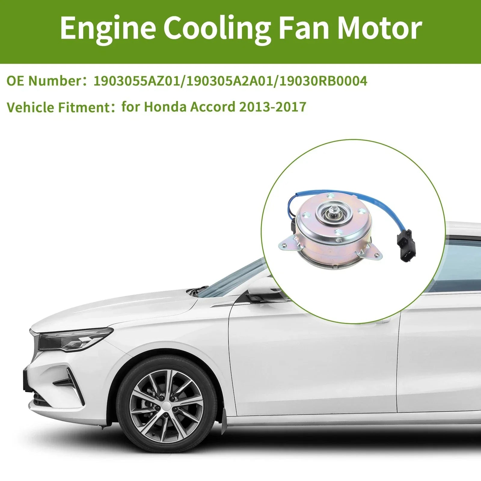 Radiator Fan Motor for Honda Accord (2013-2017) 1 x Motor