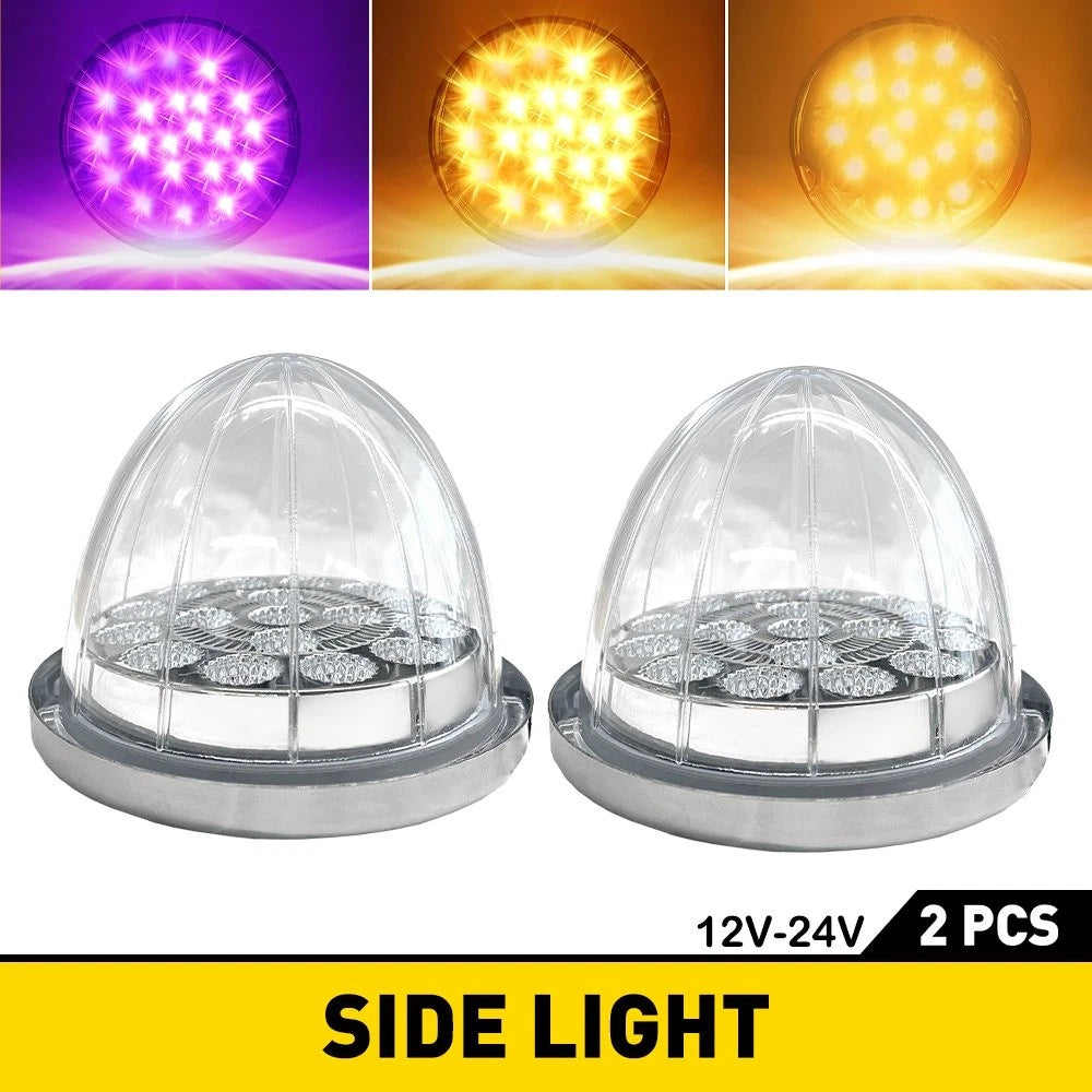 2X Amber Purple LED Watermelon Marker Light 17LED for Truck Trailer (EXV)