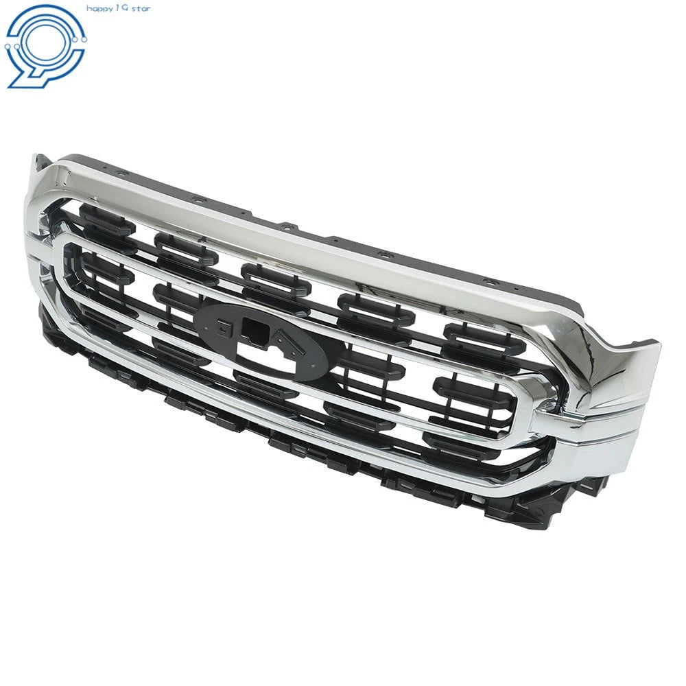 Front Bumper Grille for Ford F150 XLT (2021–2022) Black Chrome