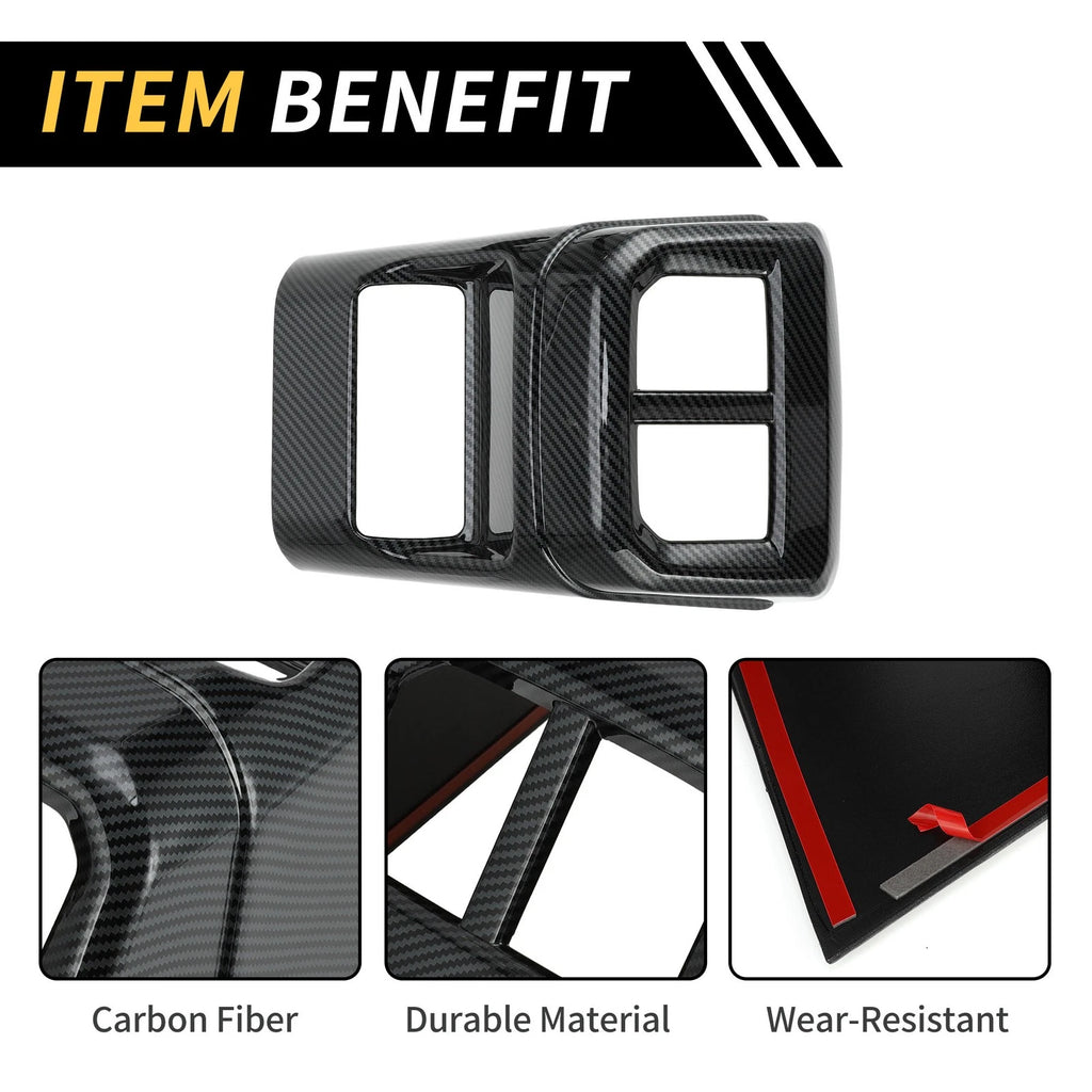 Carbon Fiber Pattern Rear Armrestbox AC Outlet Panel for Ford Ranger (2023–2024)