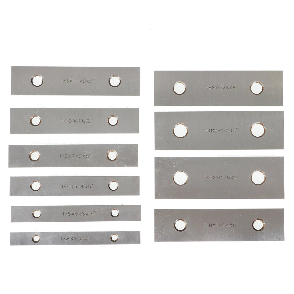 Set of 10 Precision Parallel Blocks 1/8 × 5" for Automotive Use