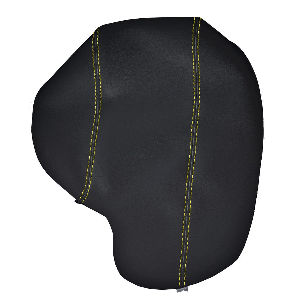 Leather Console Lid Armrest Cover for Subaru Impreza (2017–2020) Yellow Stitch