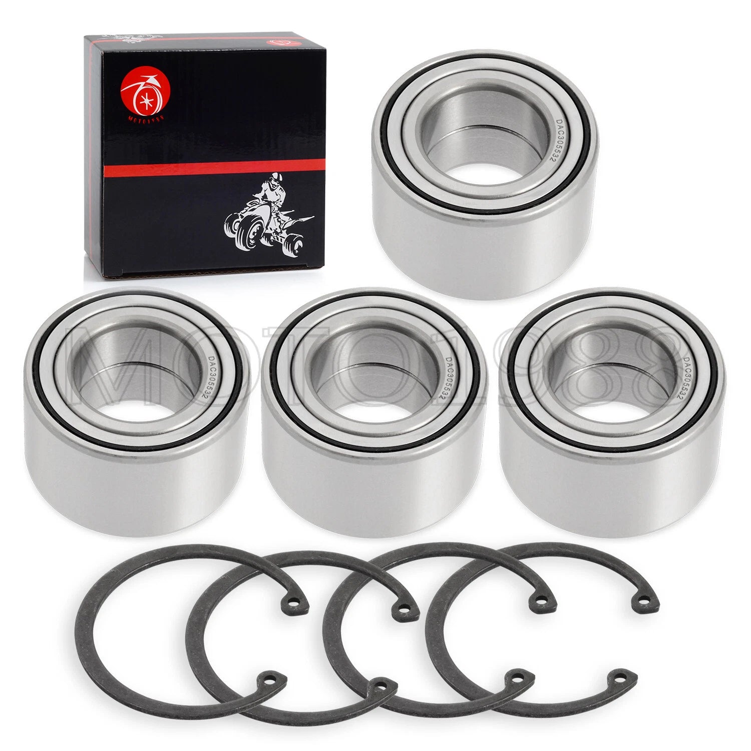 Set of 4 Wheel Bearings with Circlip for Arctic Cat 650 4x4 (2005–2012)