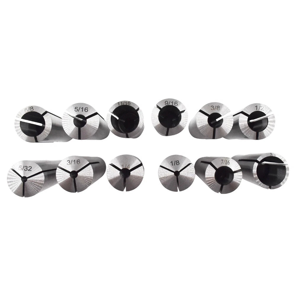 Set of 12 Morse Taper Shank Collets for Various Models