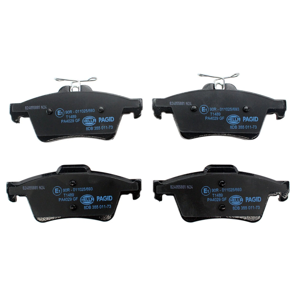 Set of 4 Hella Rear Brake Pads for Chevy Ford Jaguar Mazda Pontiac Saab Saturn Volvo