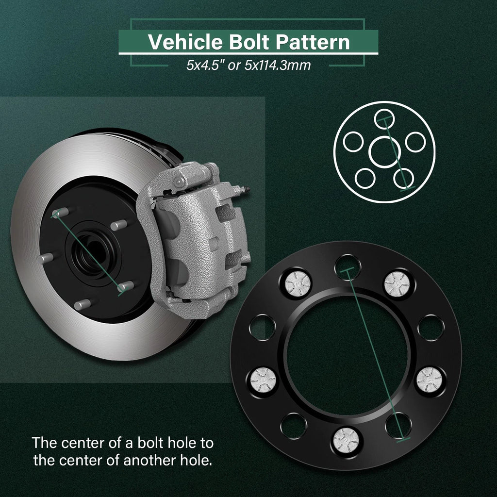 4x 1.5" Wheel Spacers 5x4.5 1/2" Studs for Ford Mustang Explorer Jeep Liberty