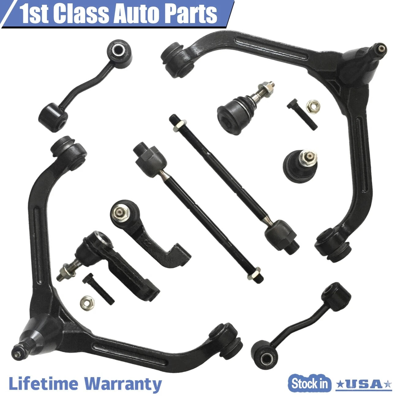 10pc Front Suspension Upper Control Arm Ball Joint for Jeep Liberty (2002-2004)