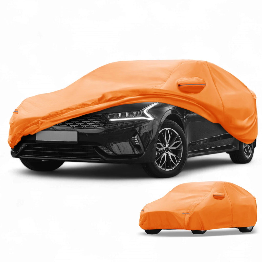 Waterproof All Weather Car Cover for Kia K5 (2021–2023) - Orange, Zipper