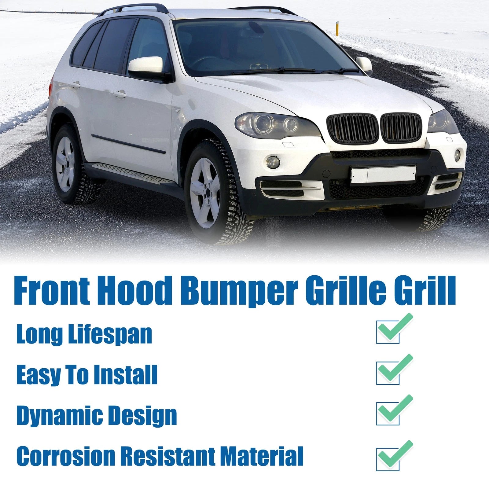 Set of 2 Front Hood Bumper Grille for BMW X5 X6 E70 (2007–2013)